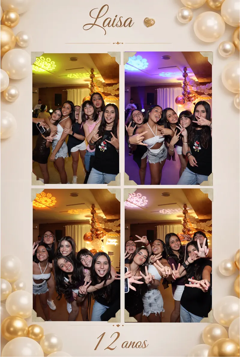 Tira de fotos clássica dos 12 anos da Laísa